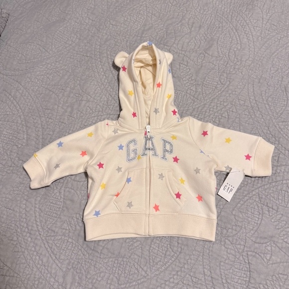 GAP Other - NWT GAP BabyGap Logo Zip Hoodie with Multicolor Stars 0-3 Months